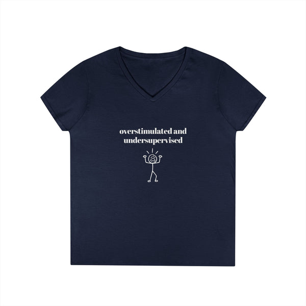 Over-stimulated and Under-supervised Women's V-neck