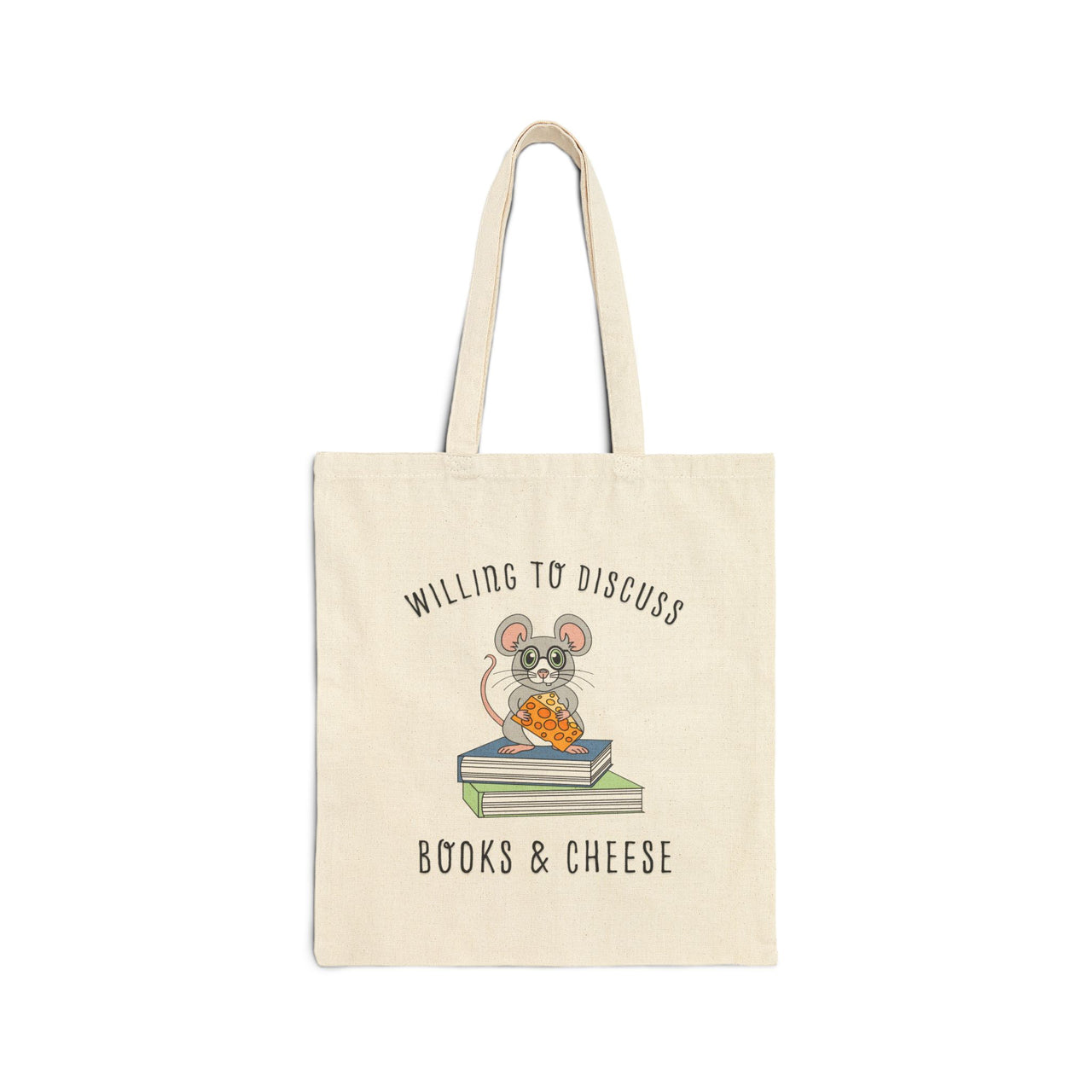 Willing To Discuss Books And Cheese Tote Bag