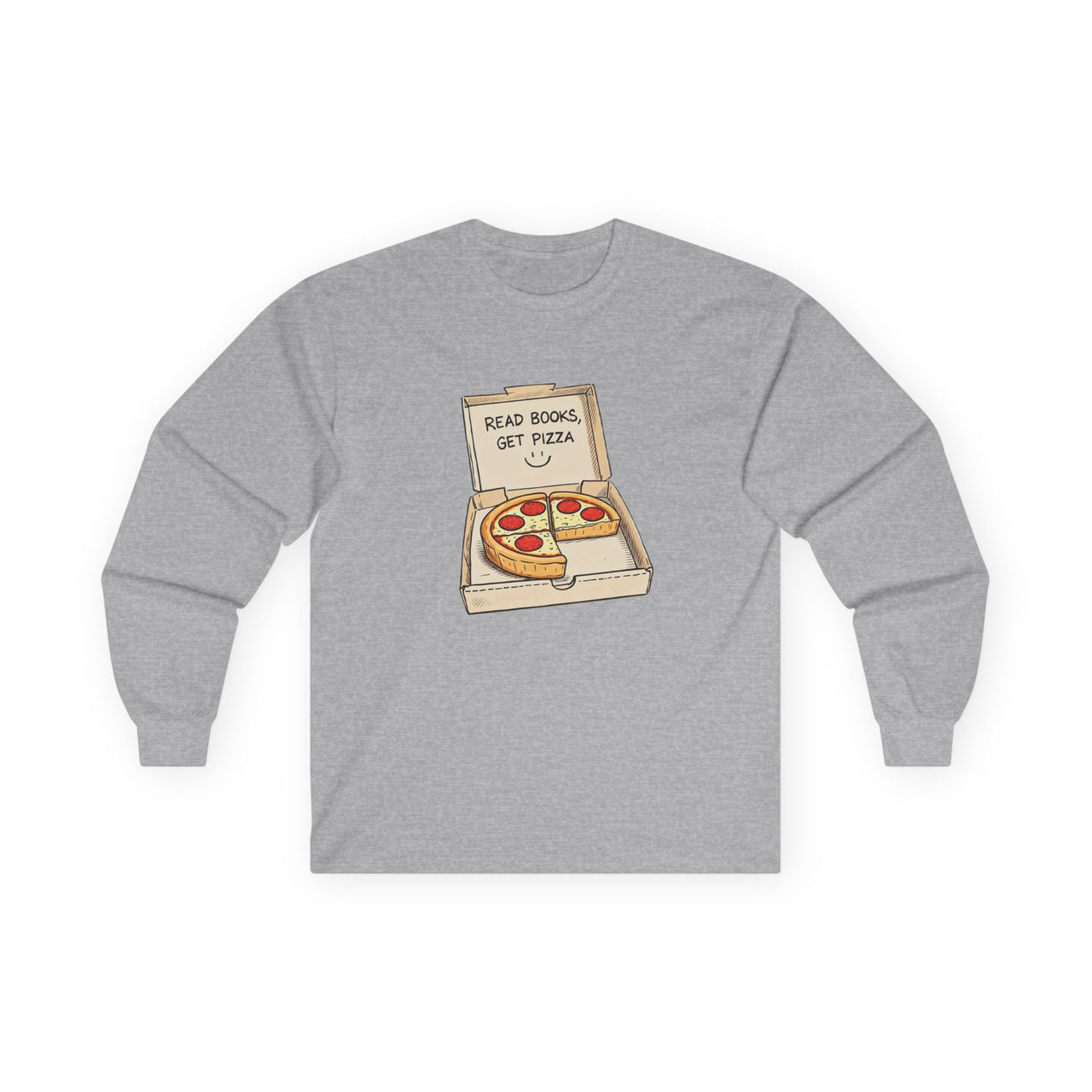 Read Books Get Pizza Long Sleeve Tee